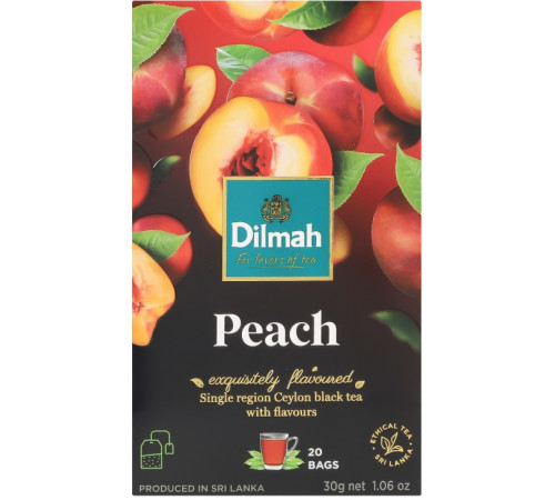 Чай чорний Dilmah Peach 30 г 20 пакетиків