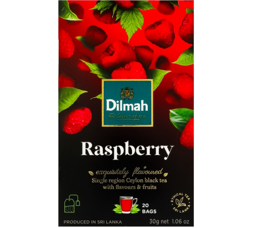 Чай чорний Dilmah Raspberry 30 г 20 пакетиків