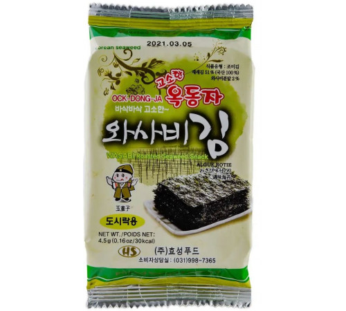 Чіпси норі Ock-Dong-Ja Wasabi 4.5 г