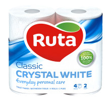 Туалетная бумага Ruta Classic Crystal White 4  рулона