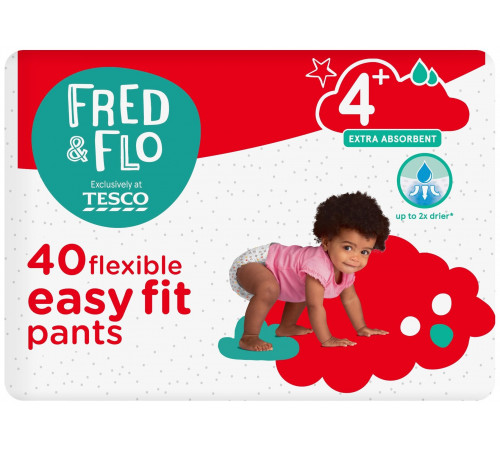 Підгузки-трусики Fred&Flo Easy Fit 4+ (10-17 кг) 40 шт