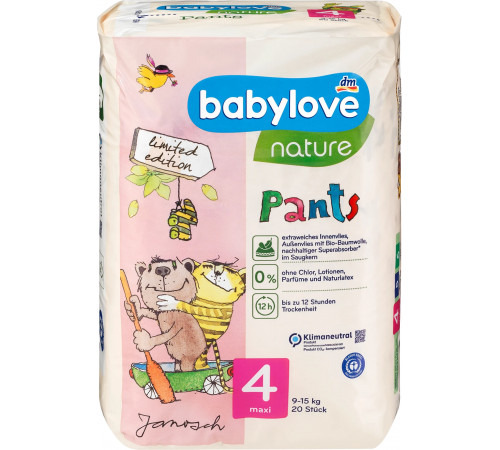 Підгузки-трусики Babylove Nature 4 (9-15 кг) 20 шт