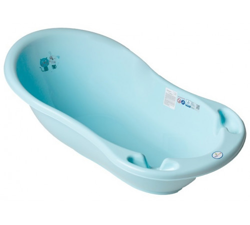 Ванночка дитяча зі зливом Tega Baby Кіт та Пес блакитна 86 см