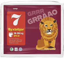 Подгузники-трусики Coop 7 (16-26 кг) 34 шт