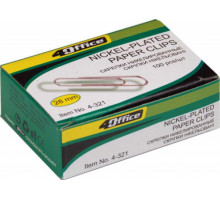 Скрепки металлические никелированные 4Office 4-321 100 шт