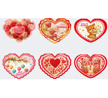 Валентинка двойная Etude с присыпкой в ​​ассортименте