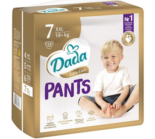 Подгузники-трусики Dada Extra Care Pants 7 (18+кг) 28 шт