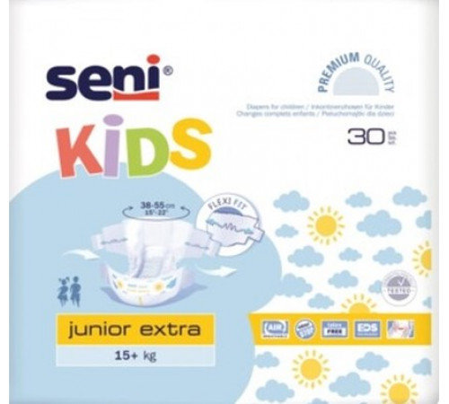 Підгузки дитячі Seni Kids Junior Extra 15+ кг 30 шт