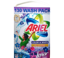 Пральний порошок Ariel Color & White 3D Actives коробка 130 циклів прання 10 кг