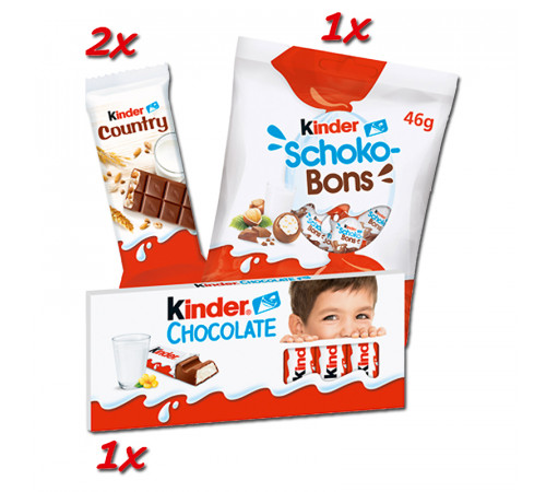 Новорічний подарунок Kinder Mix з вітальною листівкою 193 г Новорічний подарунок Kinder Mix з вітальною листівкою 193 г