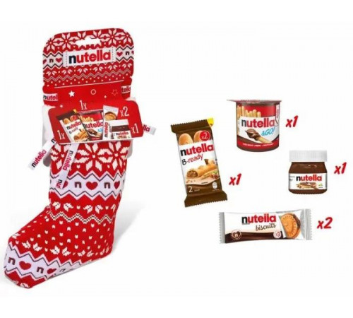 Подарунок Різдвяна Шкарпетка Nutella 209 г Подарунок Різдвяна Шкарпетка Nutella 209 г
