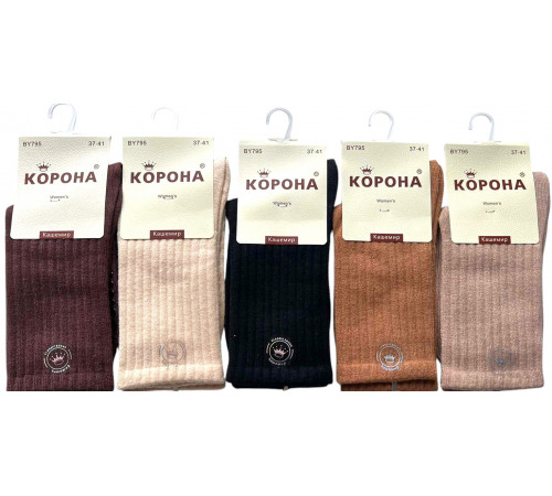 Шкарпетки жіночі довгі Корона BY795 кашемірові із силіконом на стопі розмір 36-41