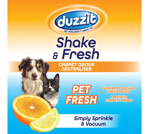 Освіжувач для килимів з нейтралізацією запаху Duzzit Shake & Fresh Pet Fresh 500 г