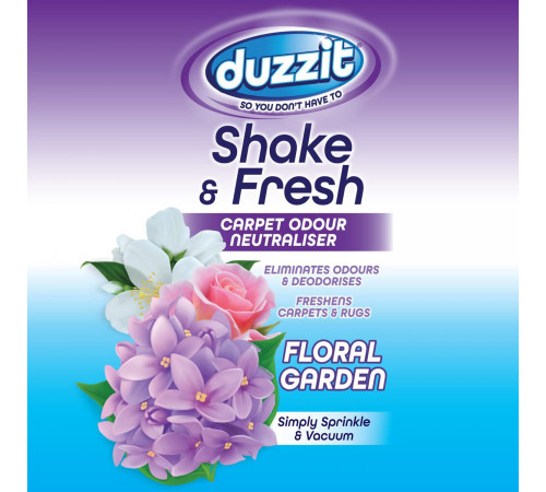 Освіжувач для килимів з нейтралізацією запаху Duzzit Shake & Fresh Квітковий сад 500 г