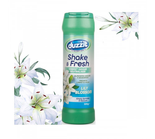 Освіжувач для килимів з нейтралізацією запаху Duzzit Shake & Fresh Лілія 500 г