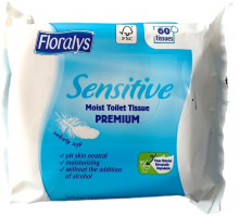 Вологий туалетний папір Floralys Premium Sensitive 60 шт