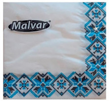 Салфетки Malvar вышиванка синяя 30*30 см 2-ох шаровые 40 шт