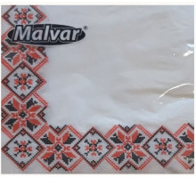 Серветка Malvar вишиванка червона 30*30см 2-ох шарові 40шт