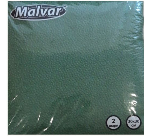 Салфетки Malvar  зелёная  30*30 см 2-ох шаровые 40 шт