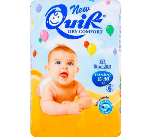 Підгузки дитячі Quik 6 (15-30 кг) 14 шт