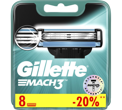 Змінні касети для гоління Gillette Mach3 8 шт (ціна за 1шт)