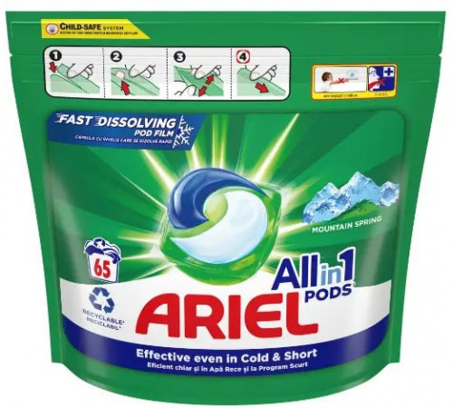 Гелеві капсули для прання Ariel Pods Mountain Spring 65 шт (ціна за 1 шт) Гелеві капсули для прання Ariel Pods Mountain Spring 65 шт (ціна за 1 шт)