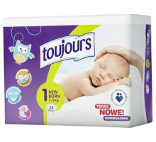 Підгузки дитячі Toujours New Born 1 (2-5 кг) 24 шт