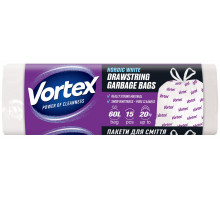 Пакети для сміття Vortex з затяжкою 60 л 15 шт