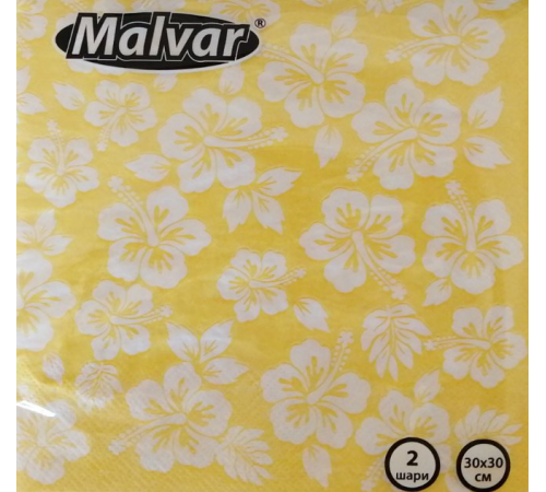 Салфетка Malvar Цветы 30*30 см 2-х шаровая 40 шт