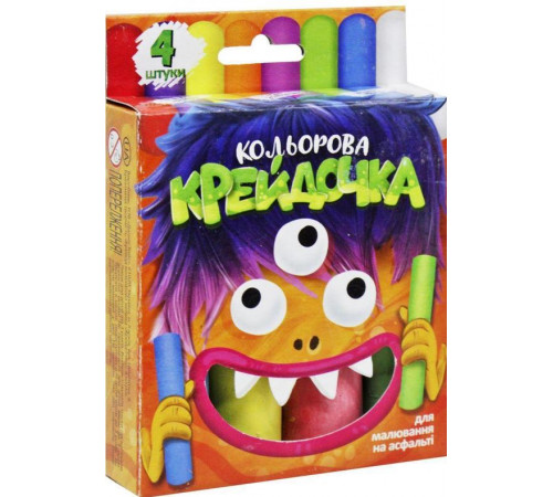 Крейда асфальтна Danko Toys Крейдочка 4 кольори