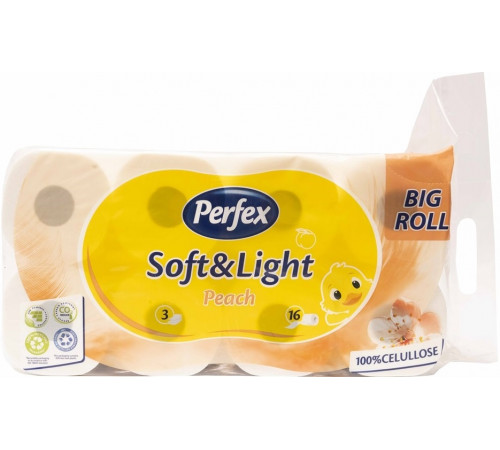 Туалетний папір Perfex Soft & Light Peach 3 шари 16 рулонів