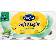 Туалетний папір Perfex Soft & Light Aloe Vera 3 шари 16 рулонів