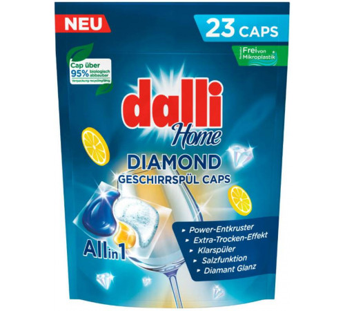 Капсули для посудомийних машин Dalli Diamond All in 1 23 шт (ціна за 1 шт)