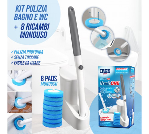 Універсальна щітка для безконтактної чистки унітазу Irge зі змінними насадками 8 шт