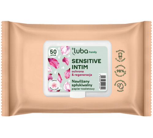 Вологий туалетний папір Luba Family Sensitive Intim 50 шт