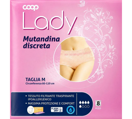 Трусики урологічні жіночі Coop Lady Mutandina Discreta M (80-120 см) 8 шт