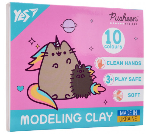 Пластилін Yes Pusheen 10 кольорів 200 г
