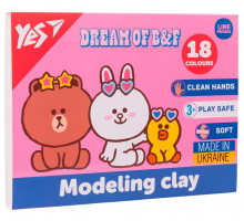 Пластилін Yes 540679 Line Friends 18 кольорів 360 г
