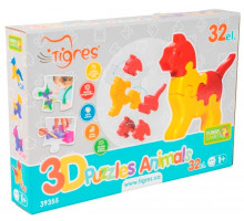Игрушка развивающая Tigres 39355 3D пазлы 4 Животные 32 элемента