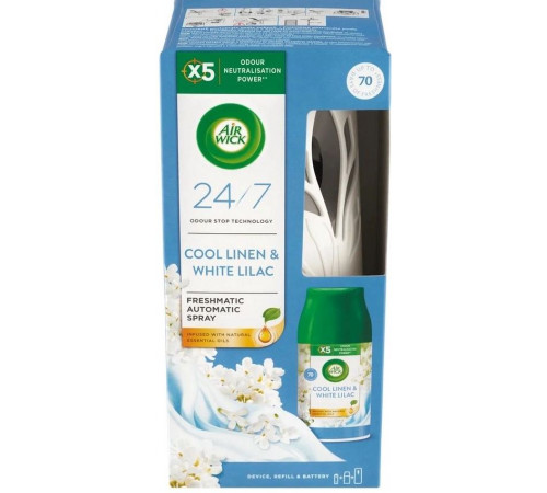 Автоматический освежитель воздуха Air Wick Freshmatis Linen & White Lilac 250 мл