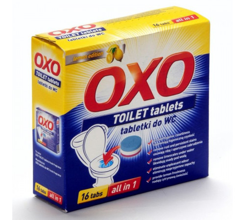 Таблетки для унитаза OXO с ароматом лимона 16 шт (цена за 1 шт)
