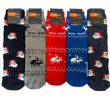 Шкарпетки махрові Новорічні Lvivski Premium розмір 27-29