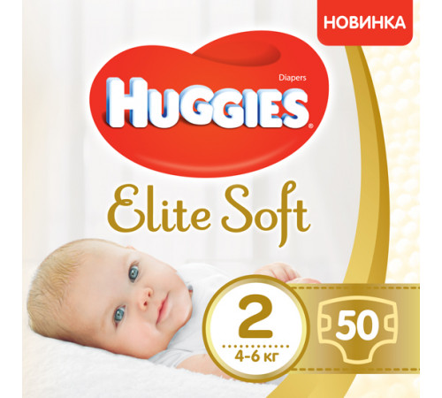 Підгузники дитячі Huggies Elite Soft 2, 4-6 кг 50 шт