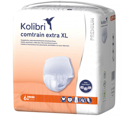 Подгузники-трусики для взрослых Kolibri Comtrain Premium Extra XL (130-160 см) 6 капель 14 шт