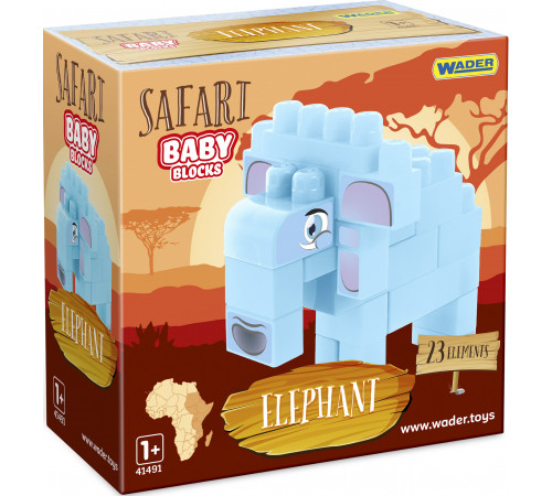 Конструктор Wader Baby Blocks 41502 Safari Elephant 23 елементи