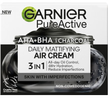 Матуючий гель-крем для обличчя Garnier Пюр Актив з AHA-BHA кислотами та вугіллям 50 мл