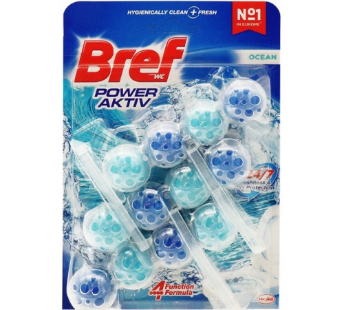 Туалетные блоки для унитаза Bref 3 шт x 50 г Океан