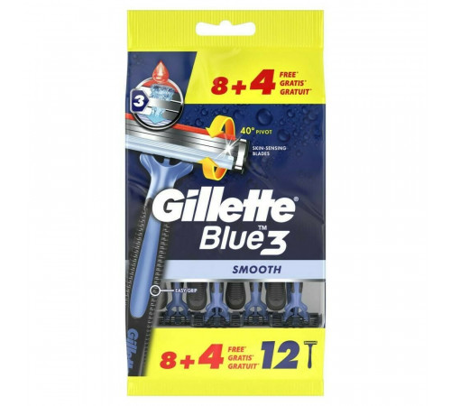 Станки для бритья Gillette Blue 3 Smooth 12 шт
