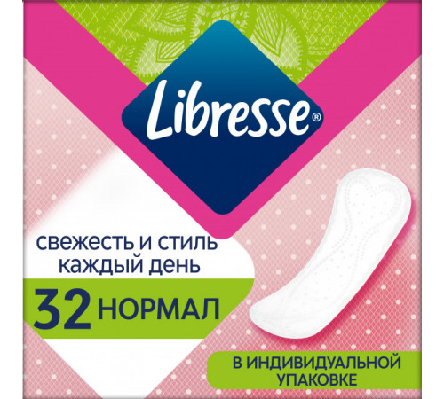 Щоденні гігієнічні прокладки Libresse Daily Fresh Normal 32 шт