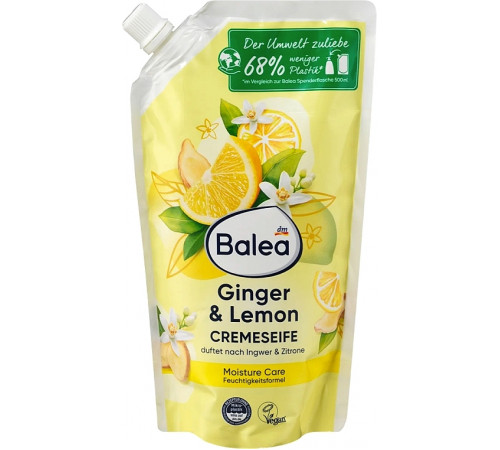 Жидкое крем-мыло Balea Ginger & Lemon пакет 500 мл